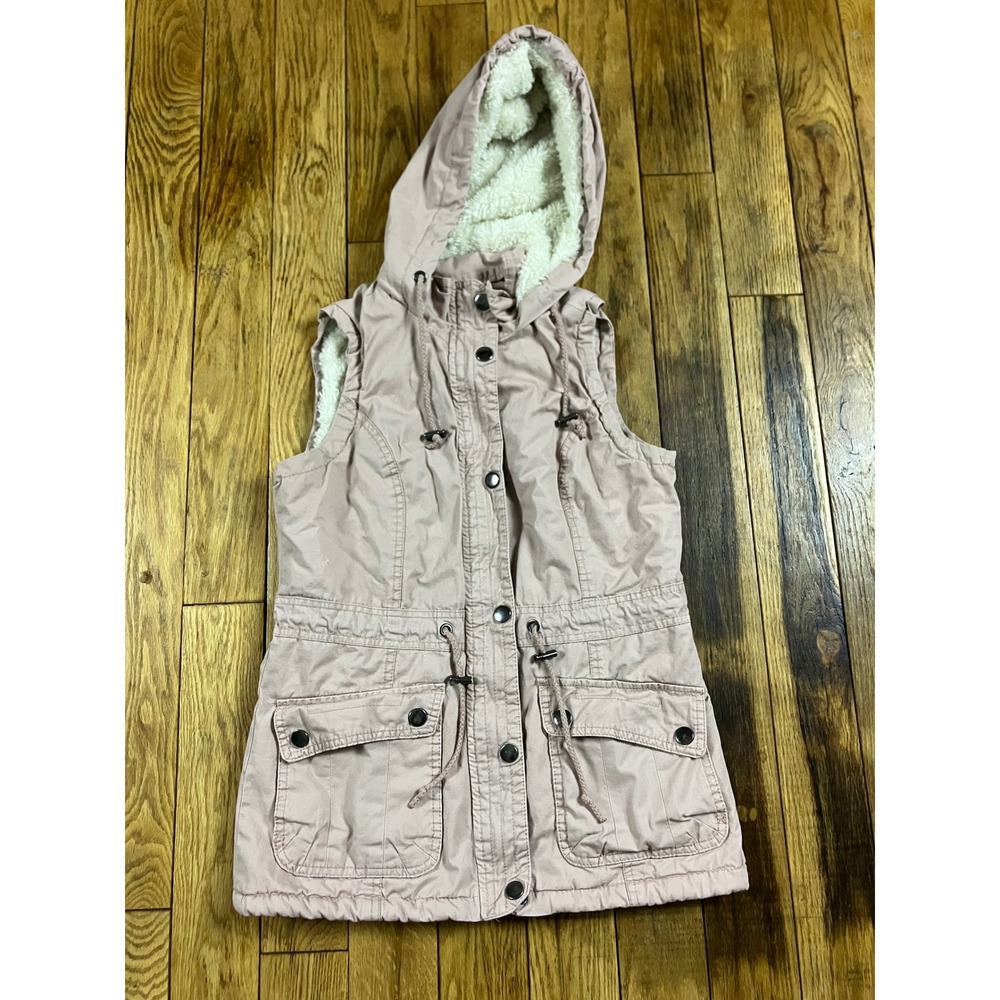 Outer Edge Sherpa Lined Hooded Vest Dusty Rose Size S